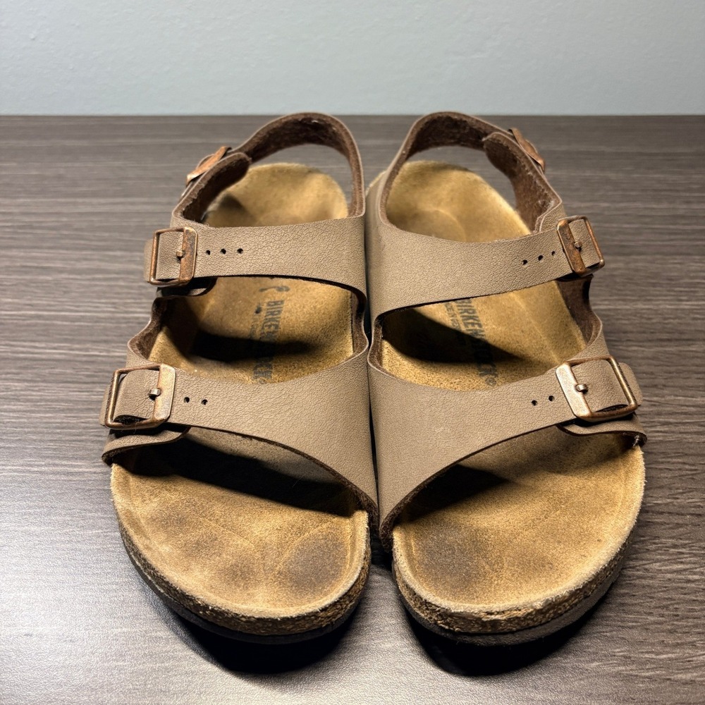 Birkenstock Milano Sandals Mocha Brown Birko-Flor Backstrap Size 34 L3 M2